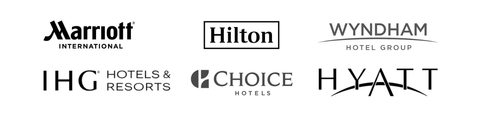 Make group reservations at Marriott, Hilton, Wyndham, IHG, Choice and Hyatt hotels.