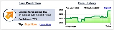 Farecast air fare predictions.